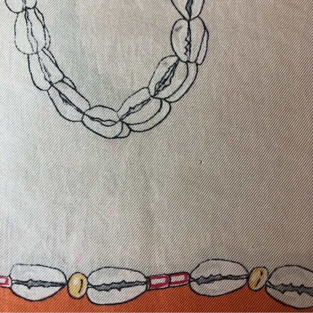 Vintage French silk scarf orange/white price firm! - Picture 6 of 6